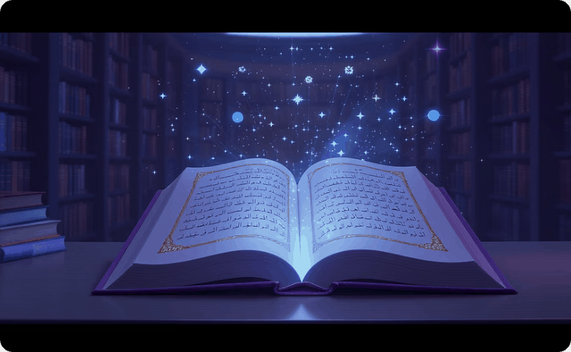 Digital book glowing