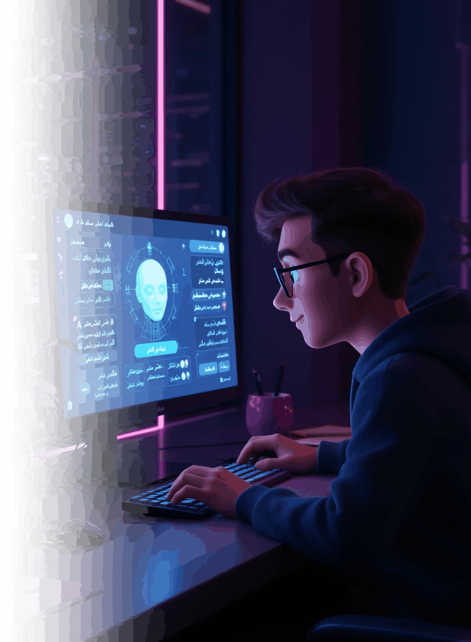 Student creating a custom AI agent